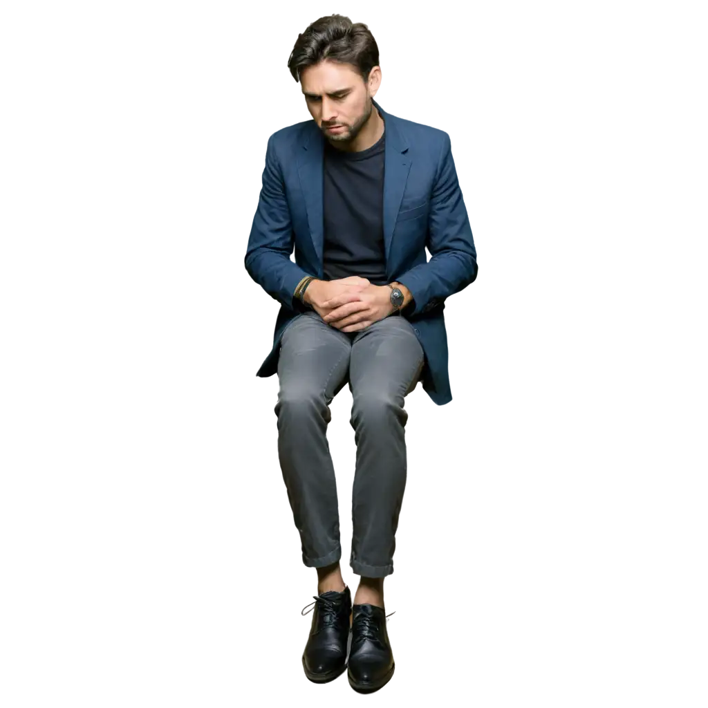 A SAD PERSON SEATING