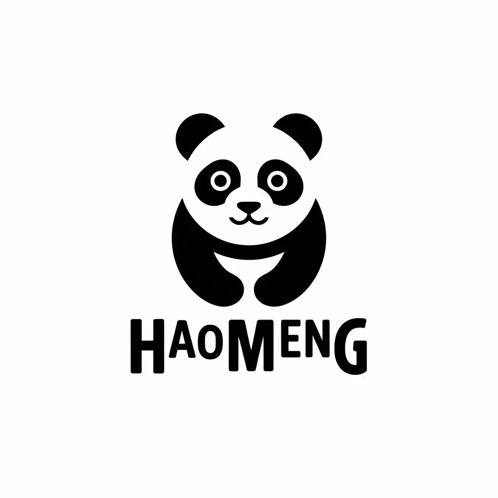 a vector logo design,with the text "Haomeng", main symbol:panda,Moderate,be used in Technology industry,clear background