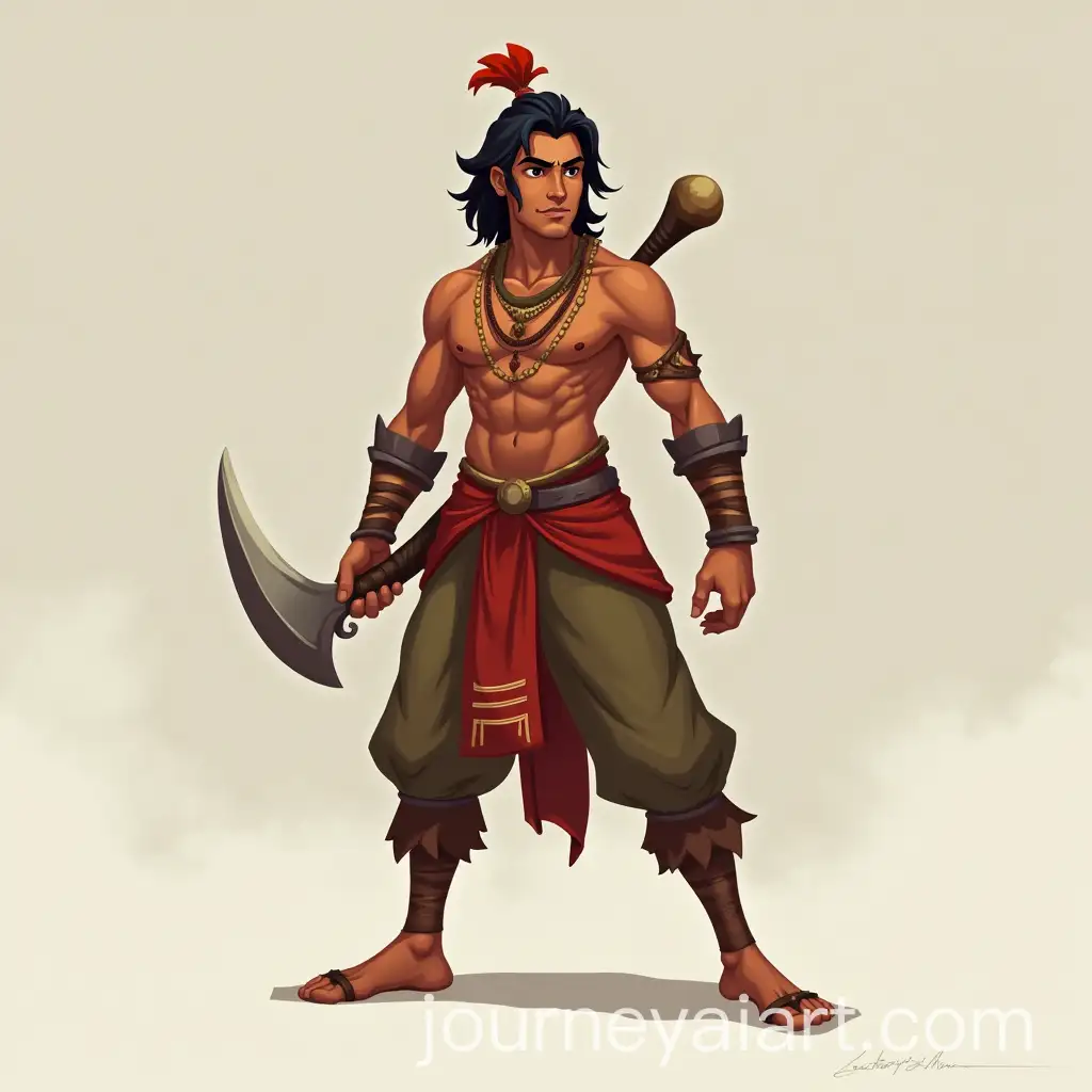 Young-Indian-Warrior-with-Sword-and-Magic-Musical-Instrument