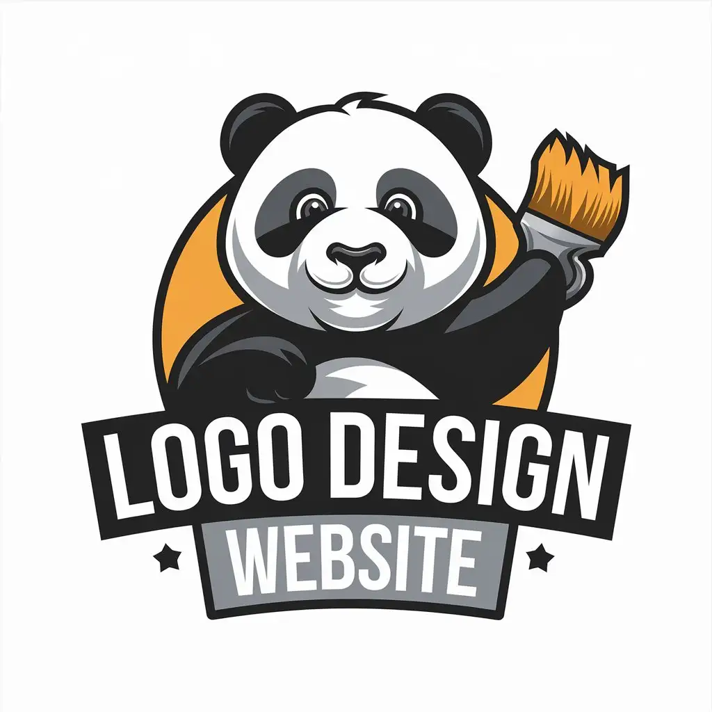 a vector logo design,with the text "logo design website", main symbol:panda,Moderate,be used in Internet industry,clear background