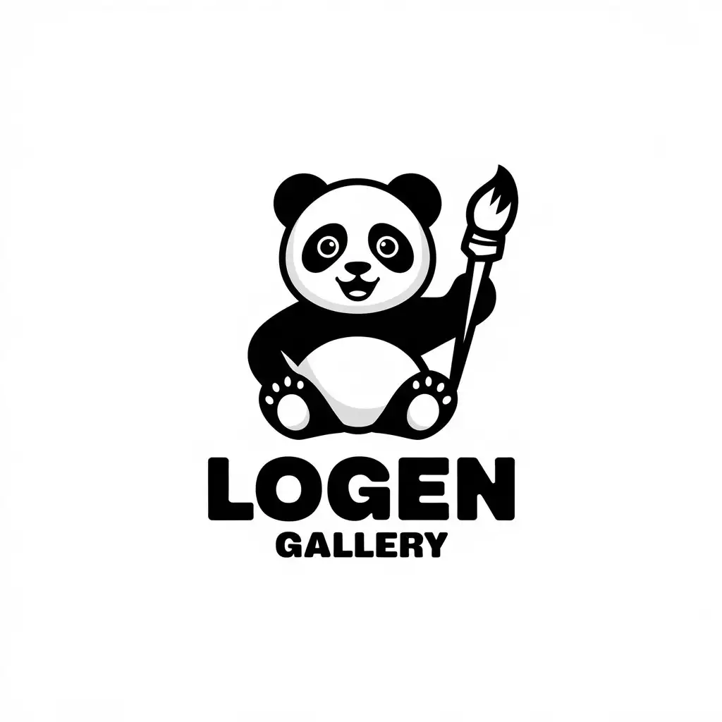 LOGO-Design-for-Logen-Gallery-Playful-Panda-Theme-with-Modern-Elegance