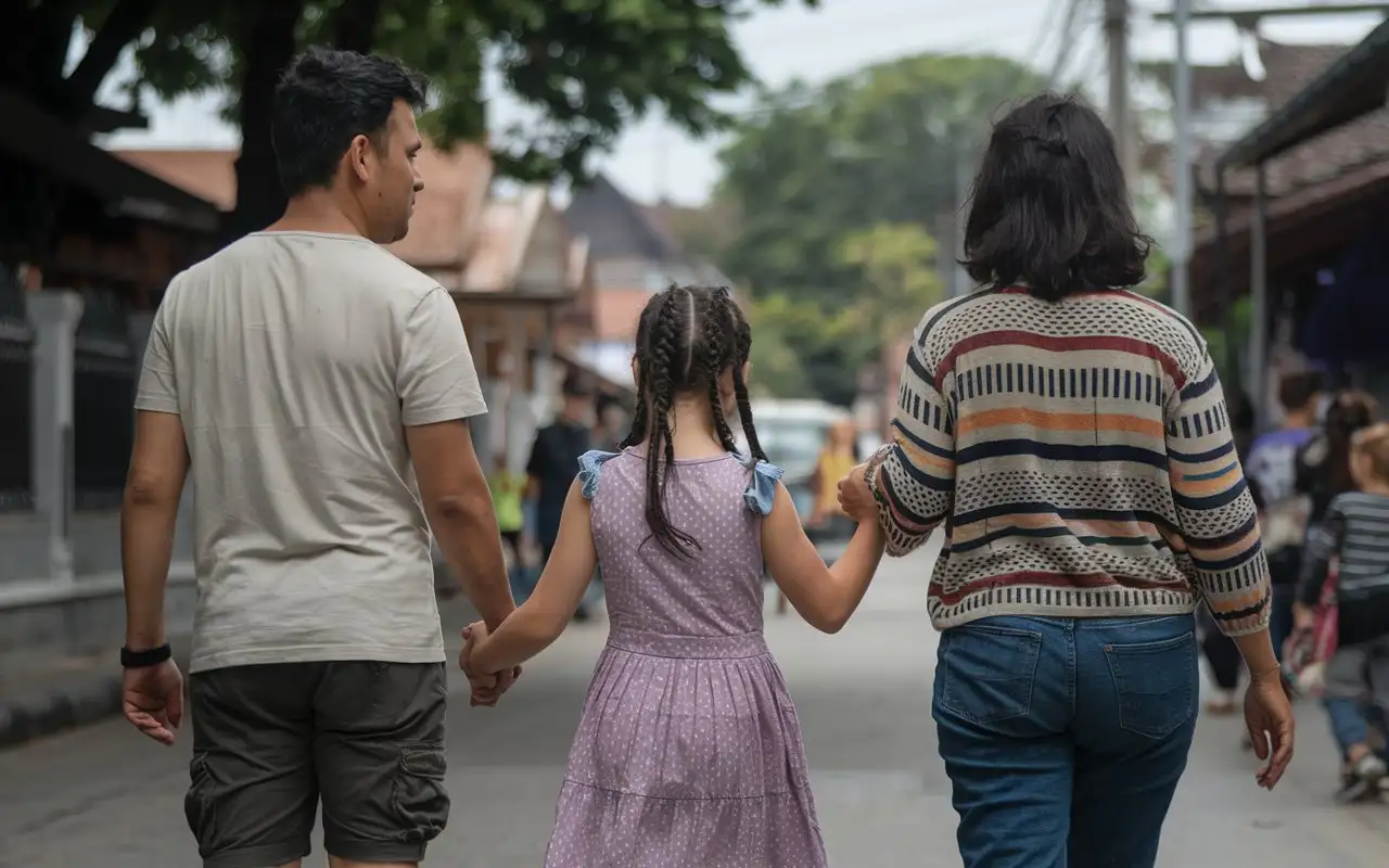 10YearOld-Trans-Girl-Walking-in-Chiang-Mai-Street-with-Her-Parents