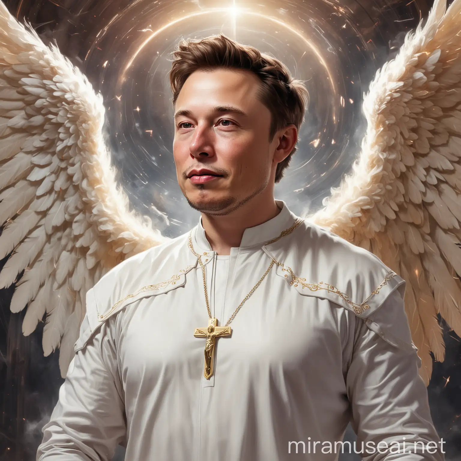 Visionary Saint Elon Musk as an Angel