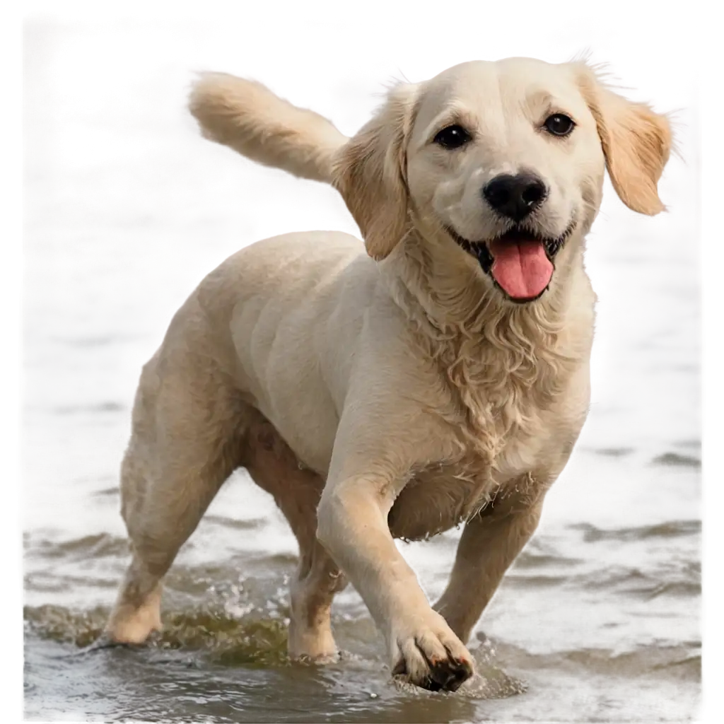 Dog-Running-in-the-Sea-HighQuality-PNG-Image-for-Various-Creative-Applications