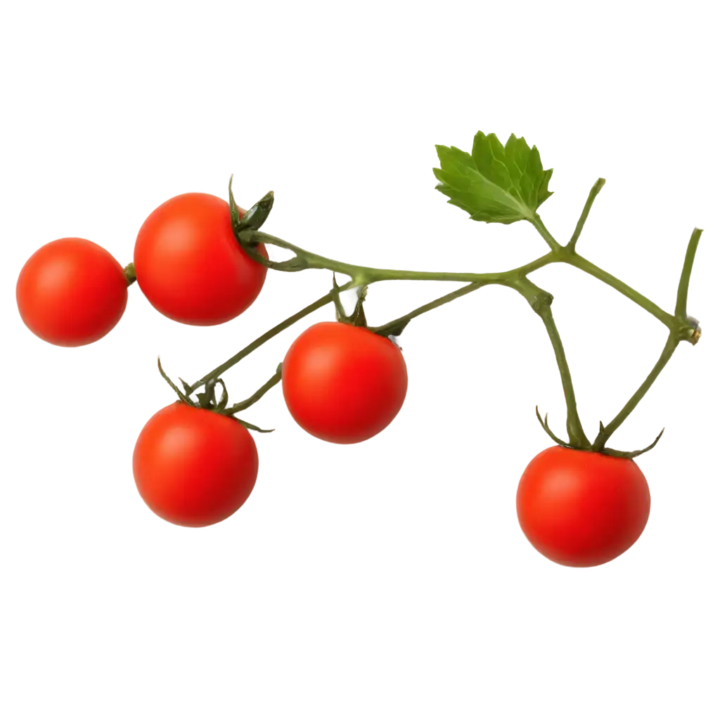 Vibrant-Branches-of-Cherry-Tomatoes-with-Green-Leaves-PNG-Image-for-Fresh-Culinary-Content