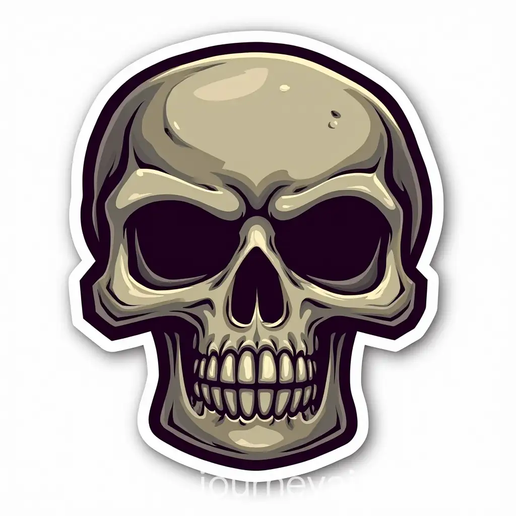 Underground-CartoonStyle-Skull-Sticker-on-White-Background