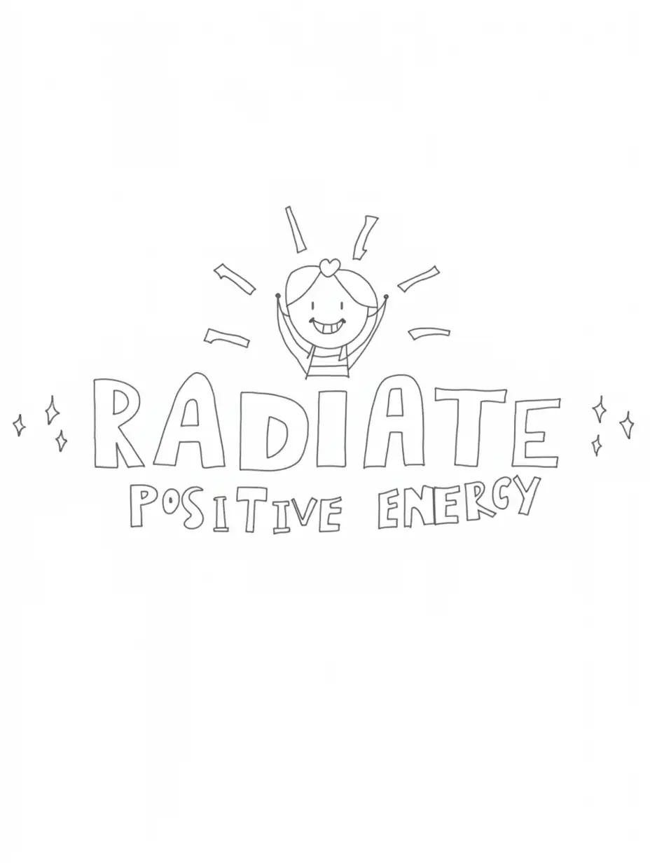 Radiate-Positive-Energy-HandLetteringAI-Art-Prompt-Expansion-with-Joyful-Figure-and-Wavy-Lines-Coloring-Page