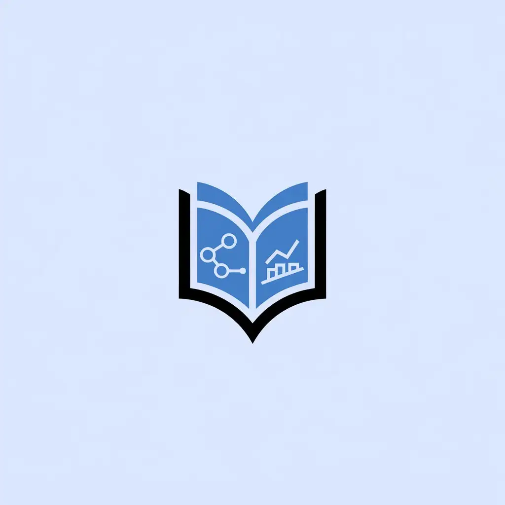 LOGO Design for Student Scientific Society Minimalistic Blue Black with Book Molecules Mathematics and Charts Theme