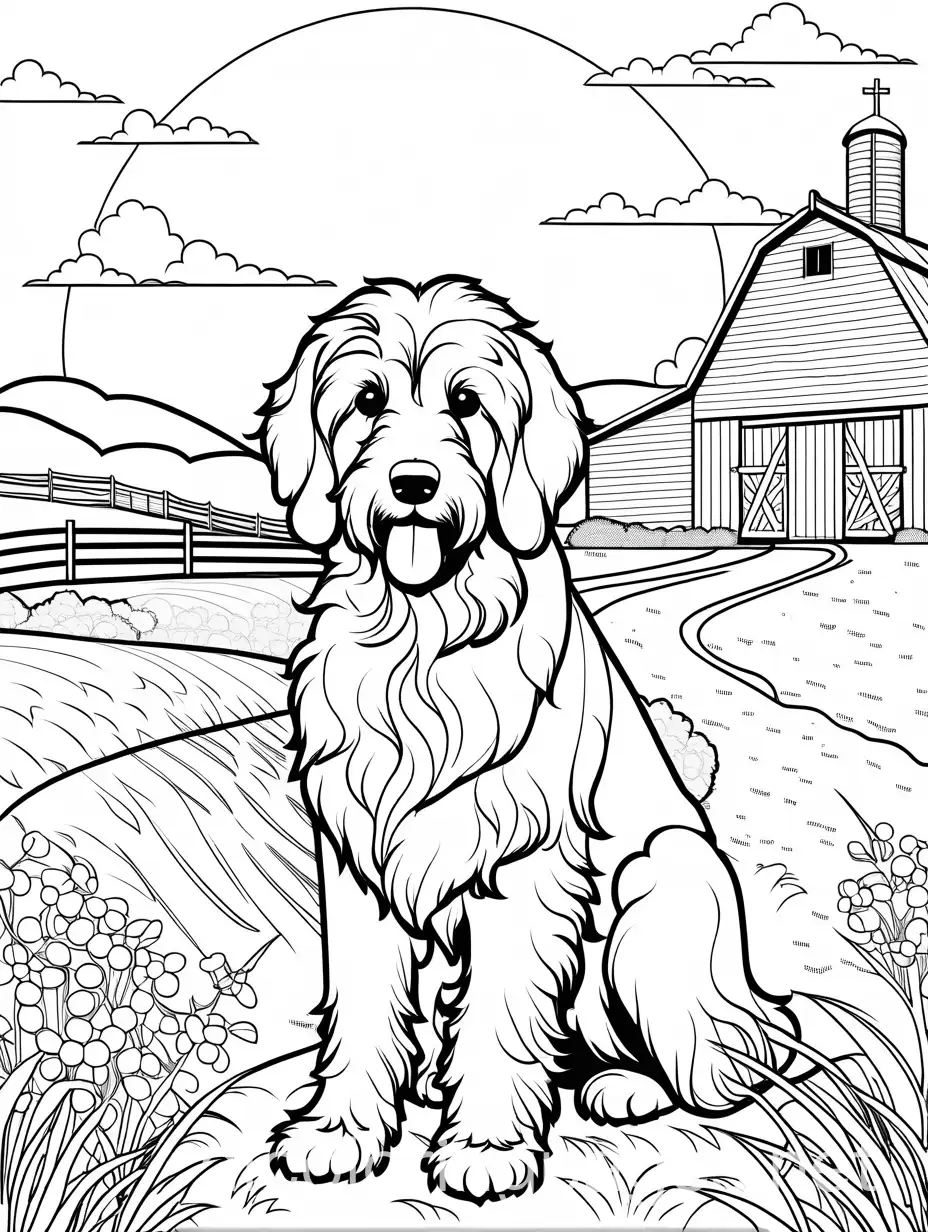 Saint-Berdoodle-Coloring-Page-on-Farm