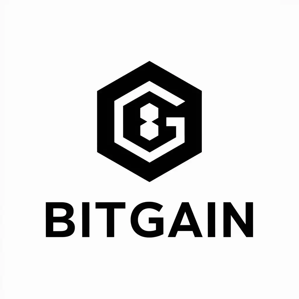 LOGO Design For BitGain Blockchain Symbol in Moderate Style with Clear Background