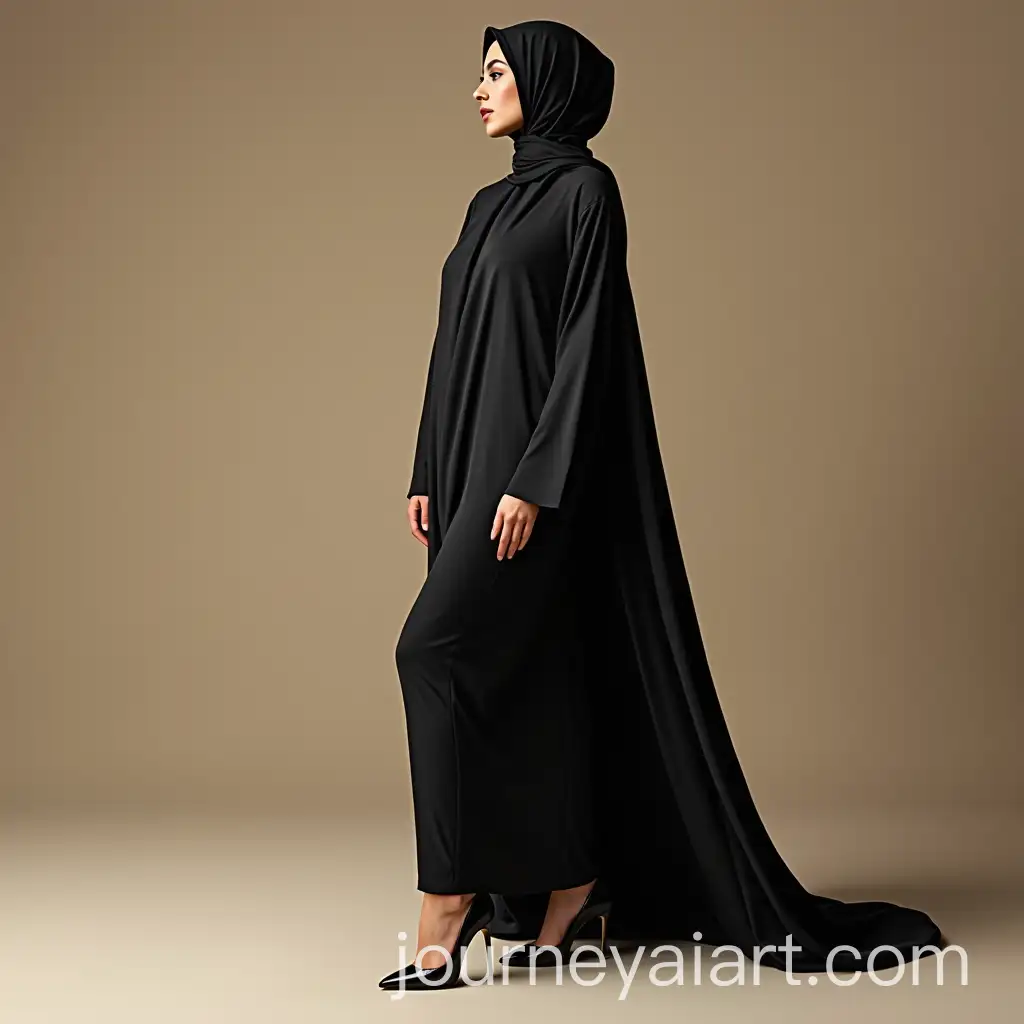 Arab-Woman-in-High-Heels-Wearing-Tight-Abaya