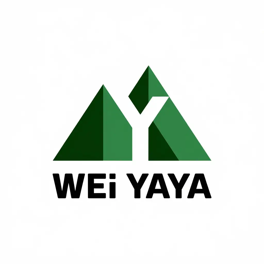 a vector logo design,with the text "Wei Yaya", main symbol:mountain,Moderate,be used in Retail industry,clear background