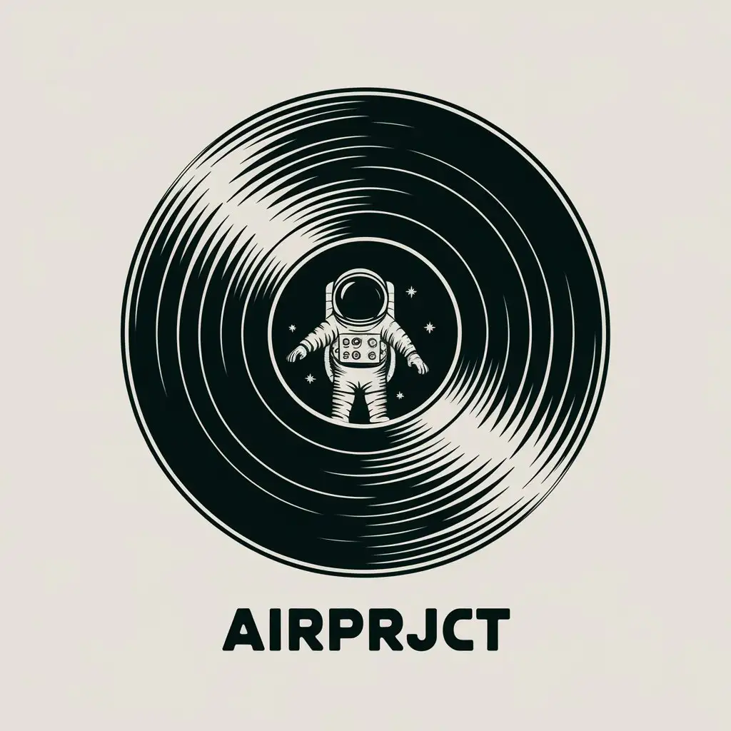 Logo Design For AIrPRJCT Vinyl Record Astronaut Animation Concept