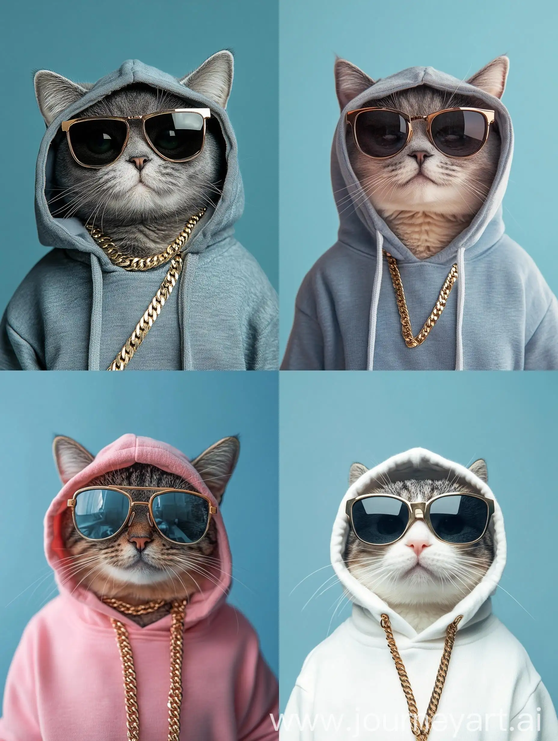 SemiRobot-Scottish-Fold-Cat-in-Hoodie-and-Sunglasses-with-Gold-Chain