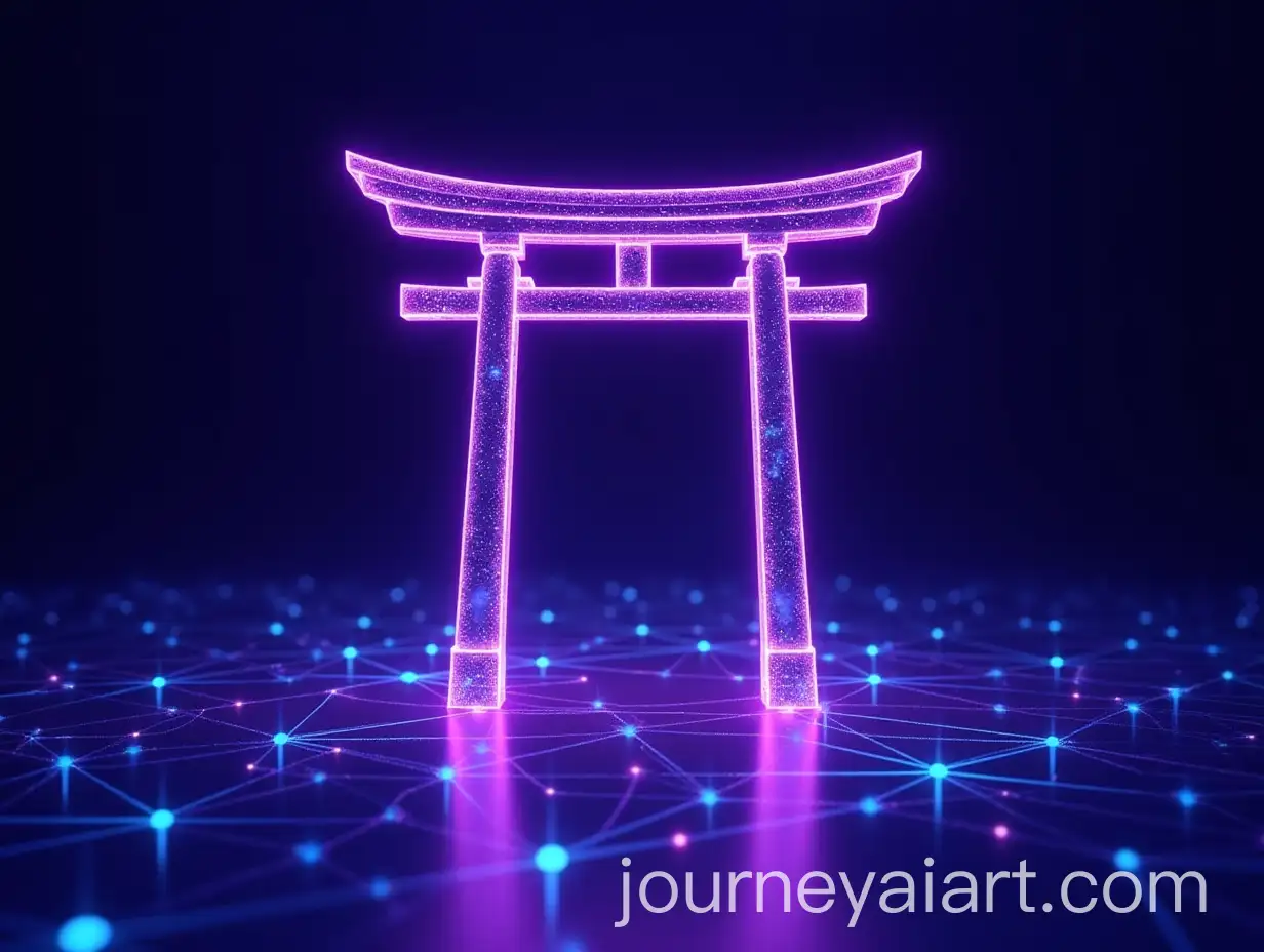 Digital-Torii-Gate-Symbolizing-Technology-in-a-Futuristic-World