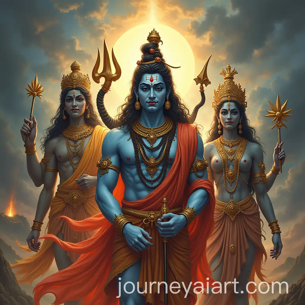 Lord-Shiva-and-Parvati-with-Nandi-and-Other-Ganesh