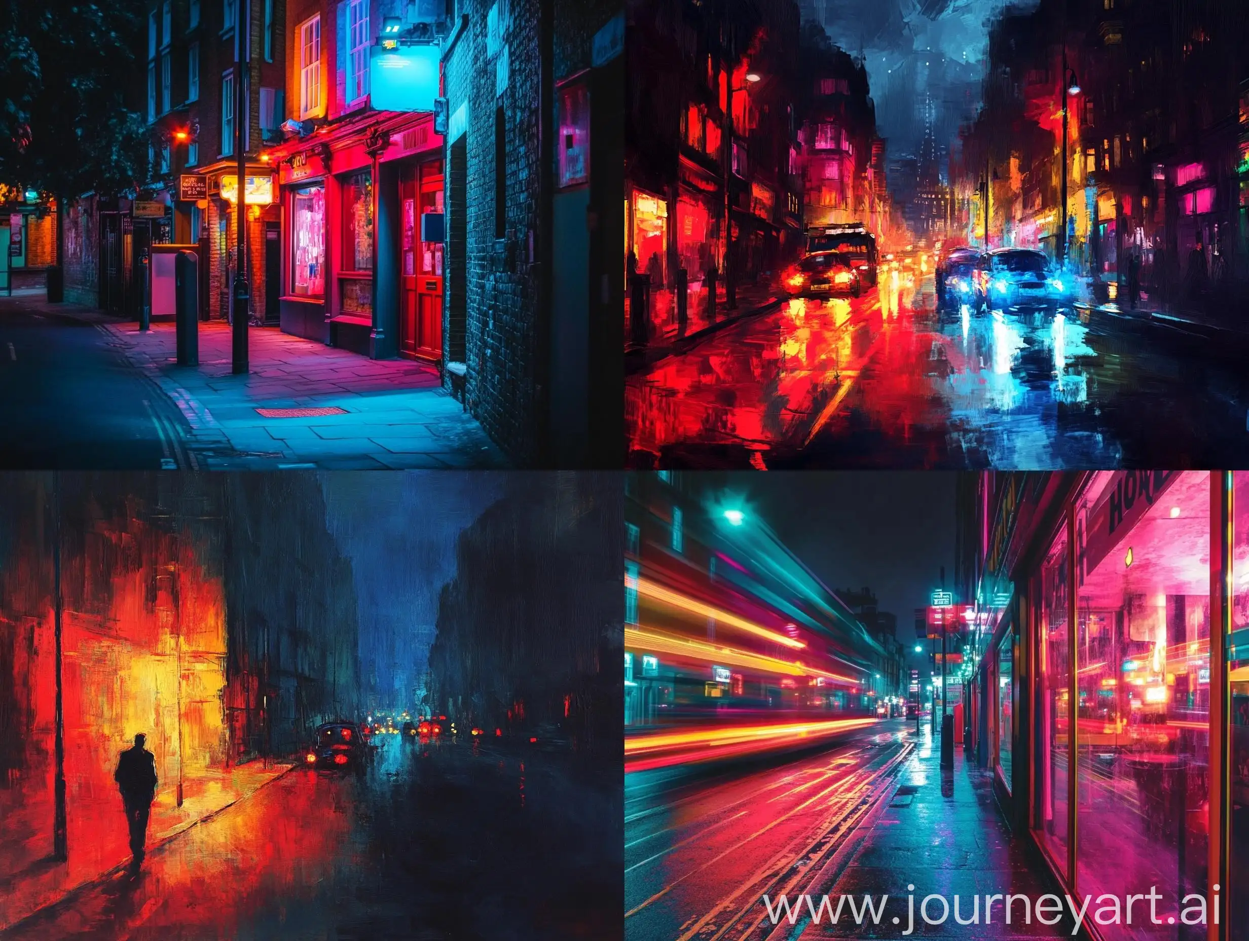 Urban-Night-Scene-with-Colorful-Lights-in-London-Street