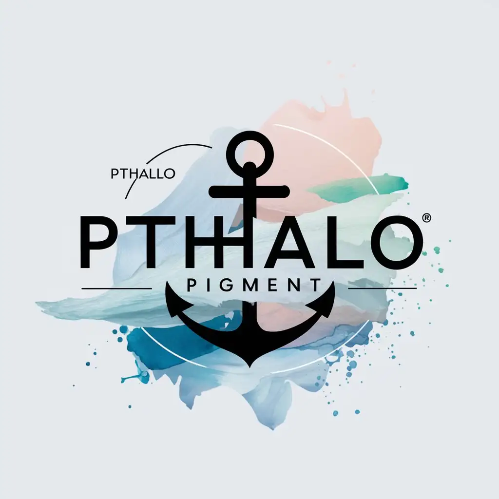 LOGO-Design-for-Pthtalo-Pigment-Anchor-Watercolor-Theme-with-Sea-Waves-for-Art-Industry