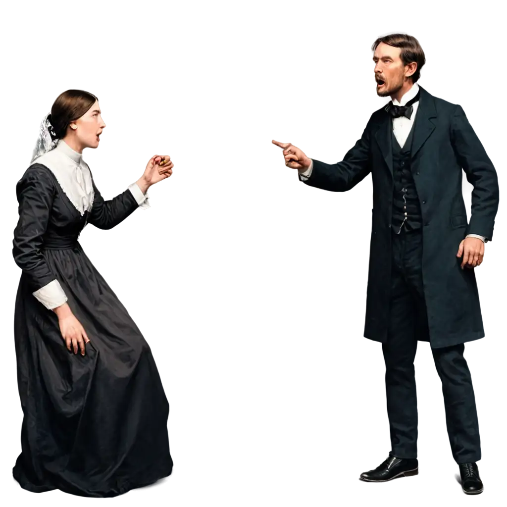 Florence Nightingale shouting at a male doctor in 1855