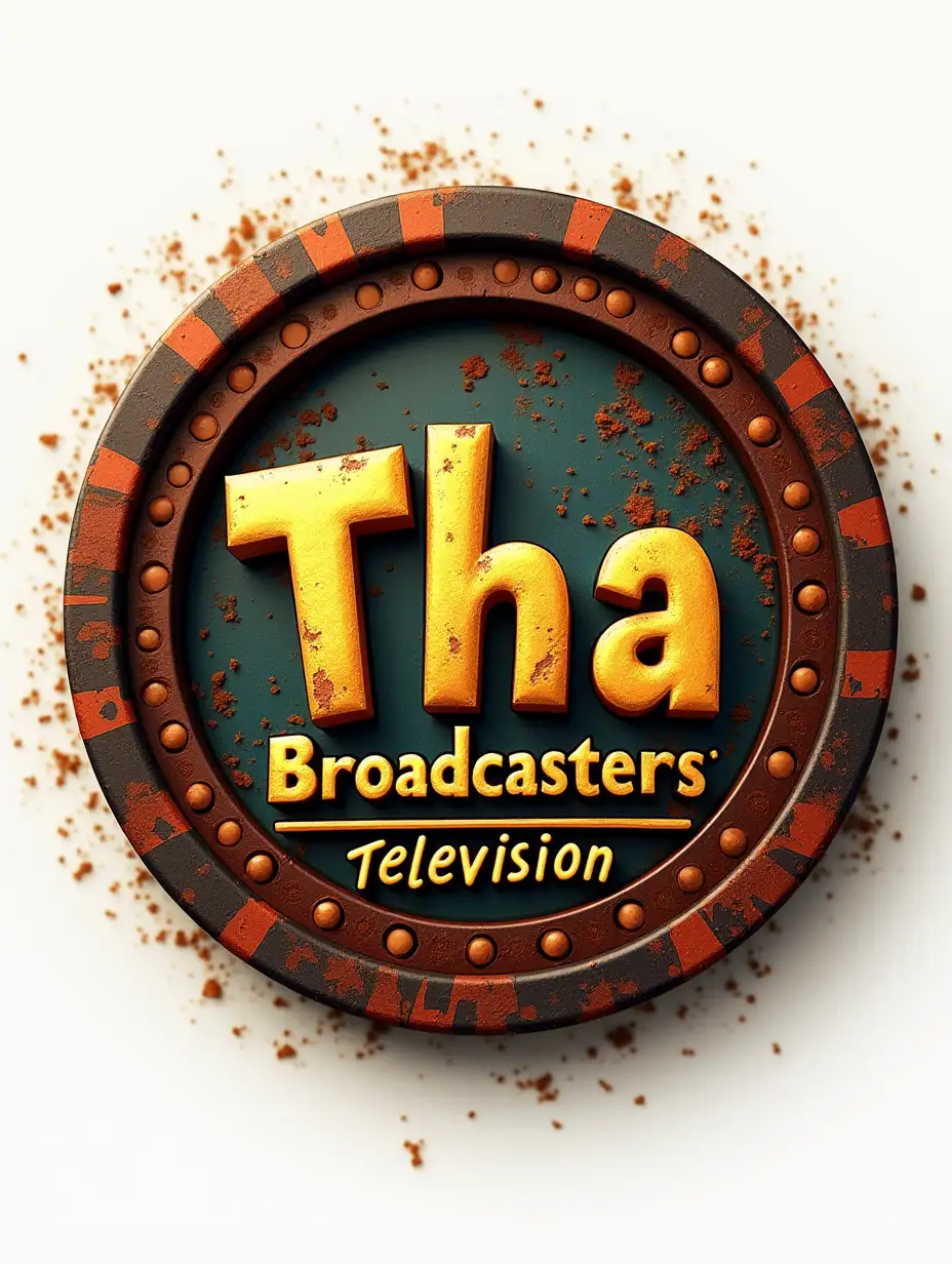 A logo named ‘Tha Broadcasters Television’ with African textures and spell it as is