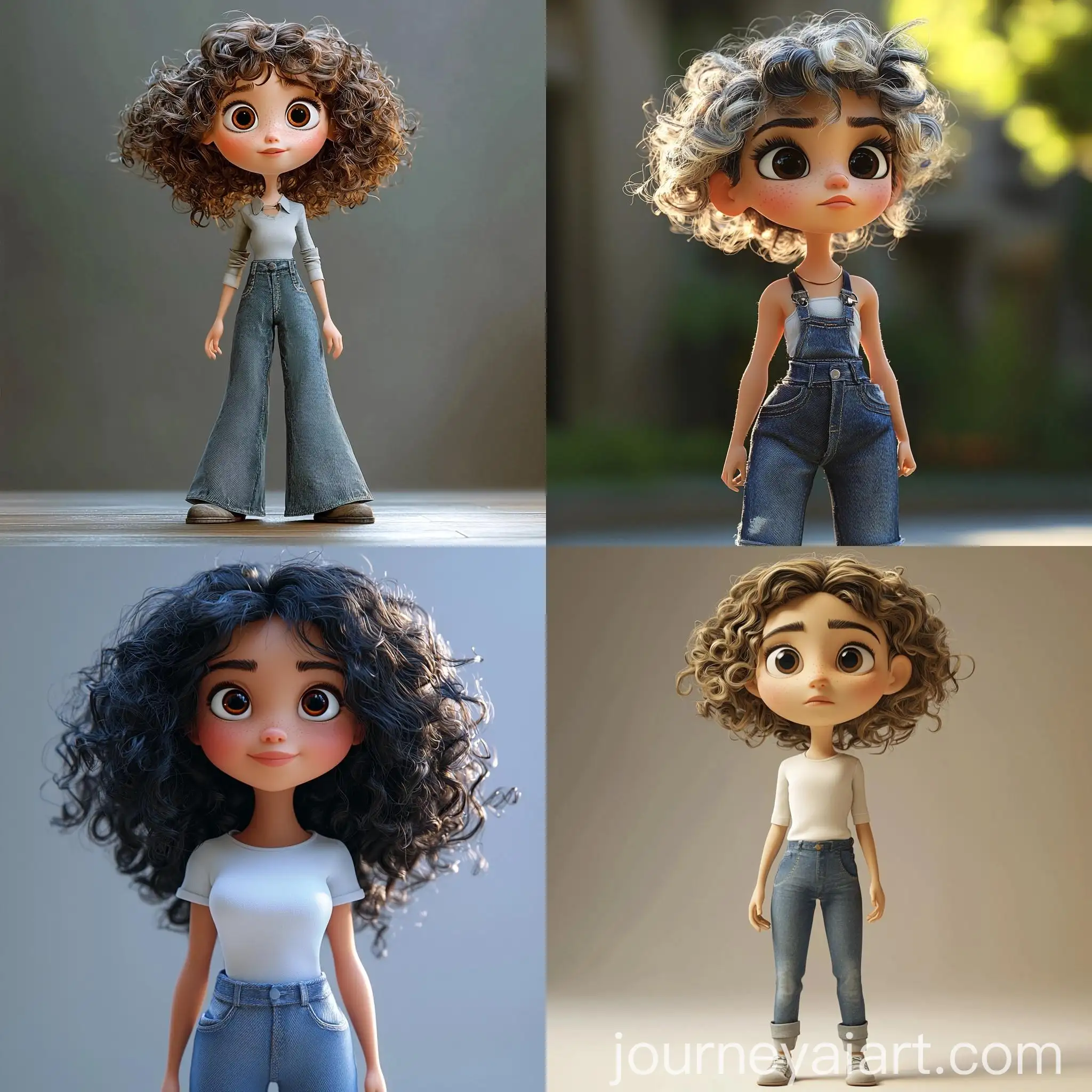 Young-Girl-with-Curly-Hair-and-WideLeg-Jeans-3D-Animation-Style