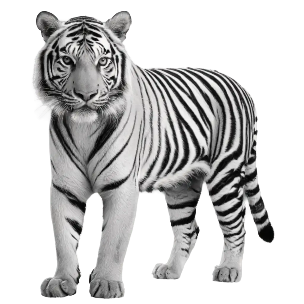 Black-and-White-Tiger-PNG-Majestic-Monochrome-Wildlife-Portrait