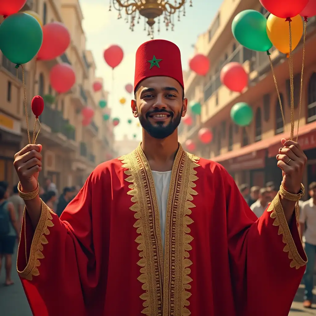 Moroccan-Man-Celebrating-New-Year-2025-with-National-Flag-and-Festive-Decorations