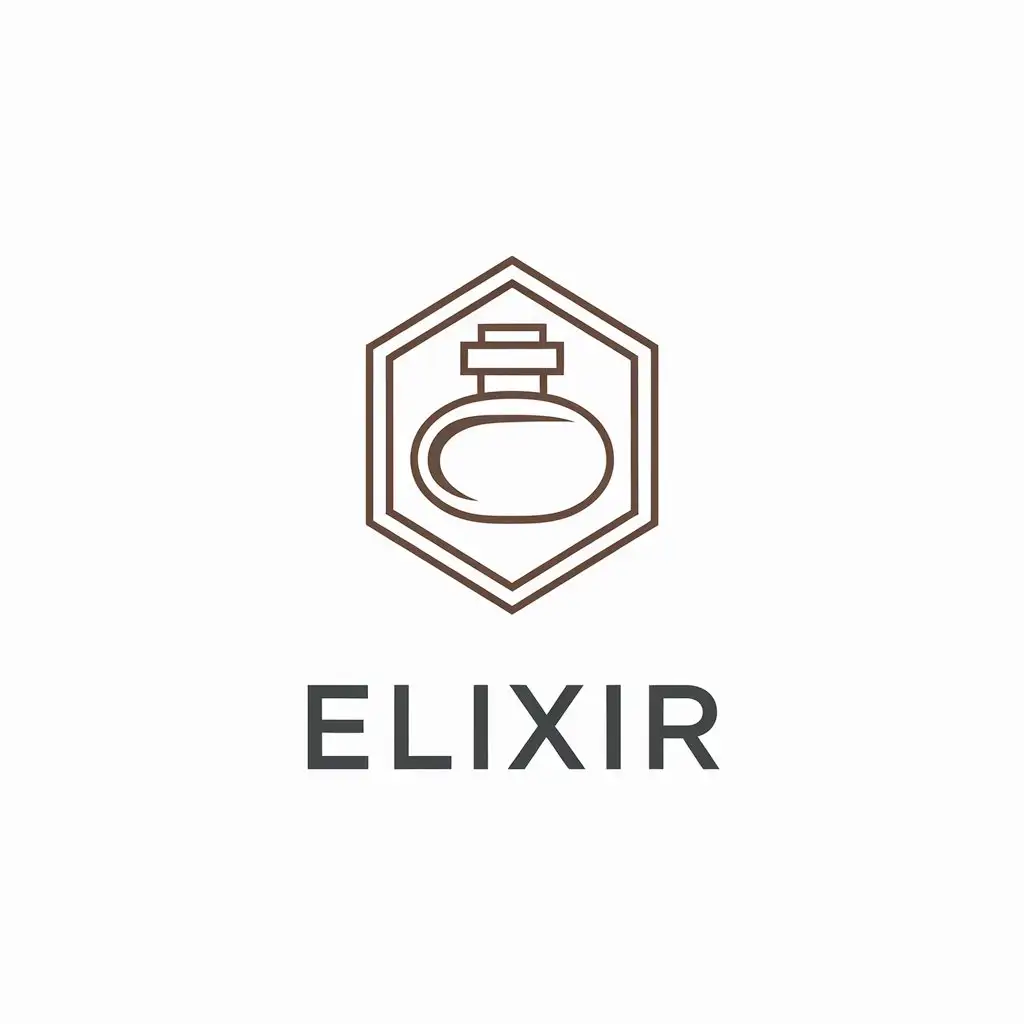 LOGO Design for Elixir Hexagon with Fragrance Bottle and Minimalist Theme for Beauty Spa Industry