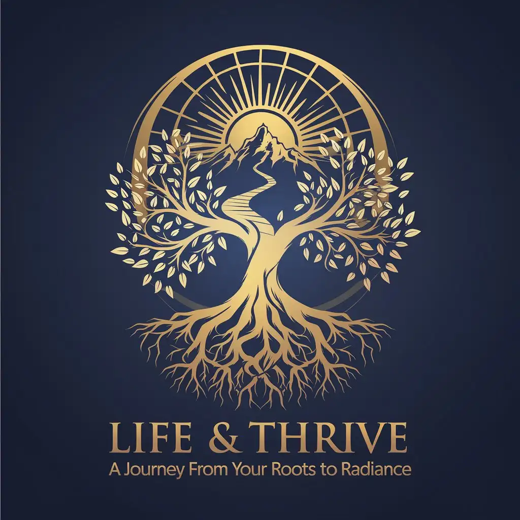 LOGO Design For Life Thrive Tree of Growth Enlightenment with Global Unity