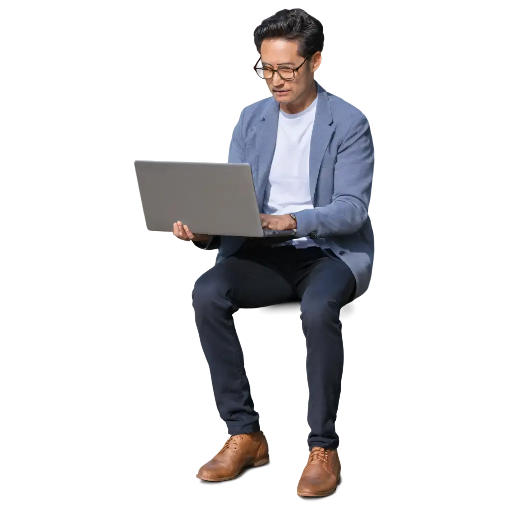 a man using laptop