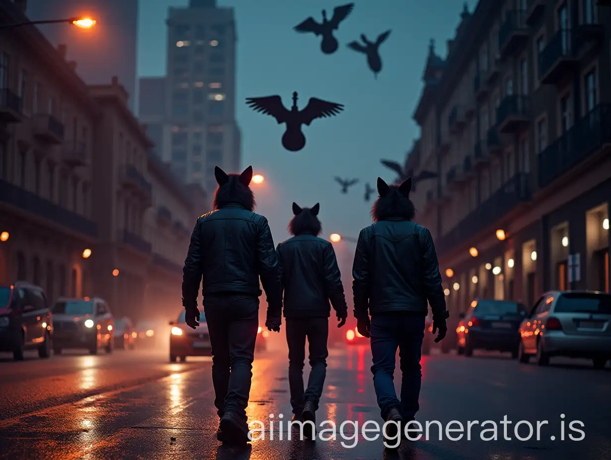 Twilight-Street-Scene-with-Winged-Guitars-and-Wolf-Men