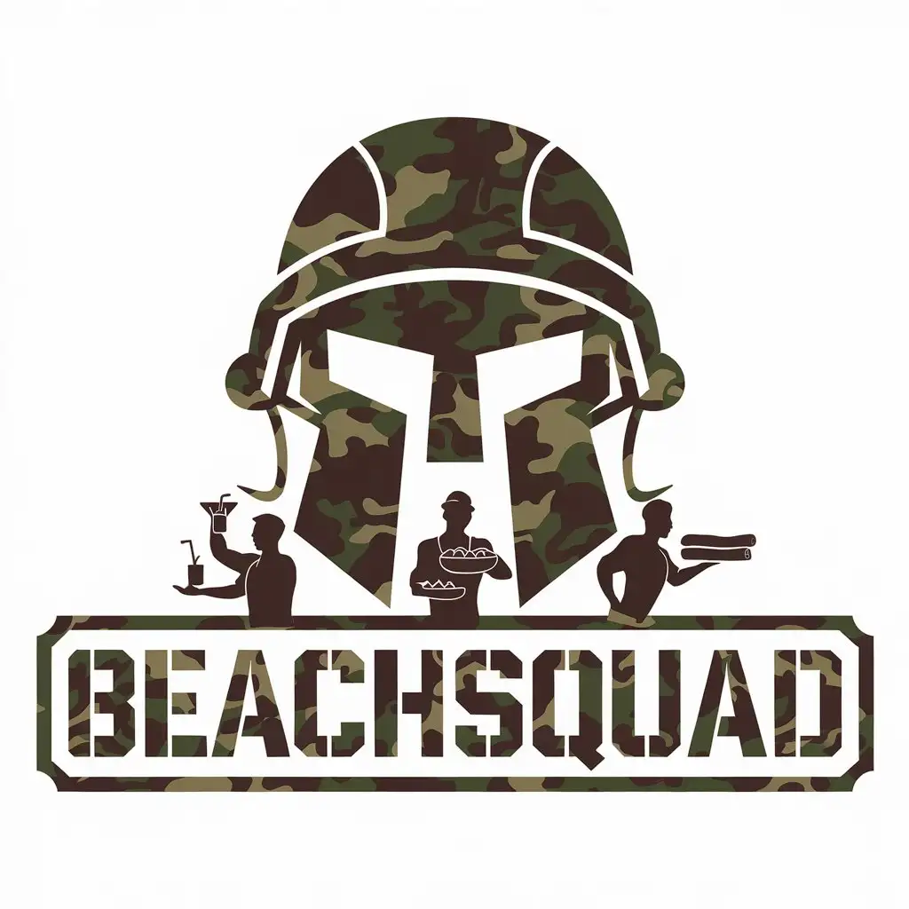 LOGO Design For Beachsquad MilitaryInspired Logo with Camo Look