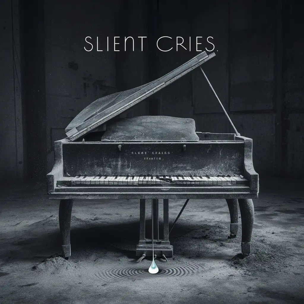 Generate an album cover image for me, song name: slient cries