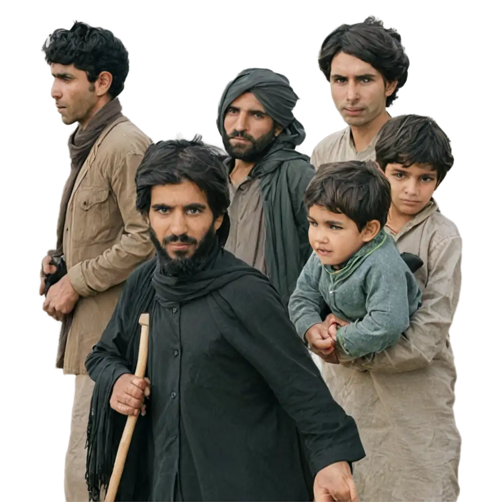 group of Afghan people who are migrating