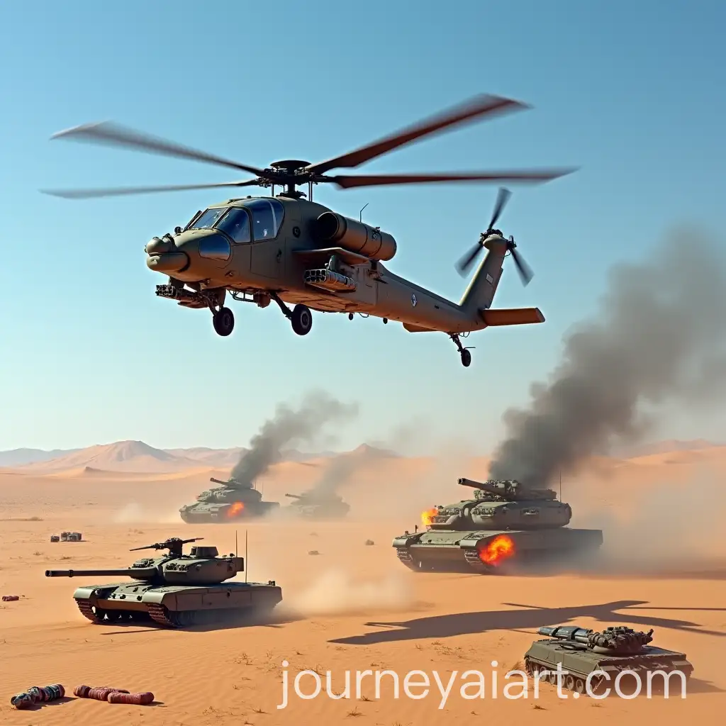 Apache-Helicopter-Attacks-ZSU234-Shilka-AntiAircraft-Units-in-Desert-Battle