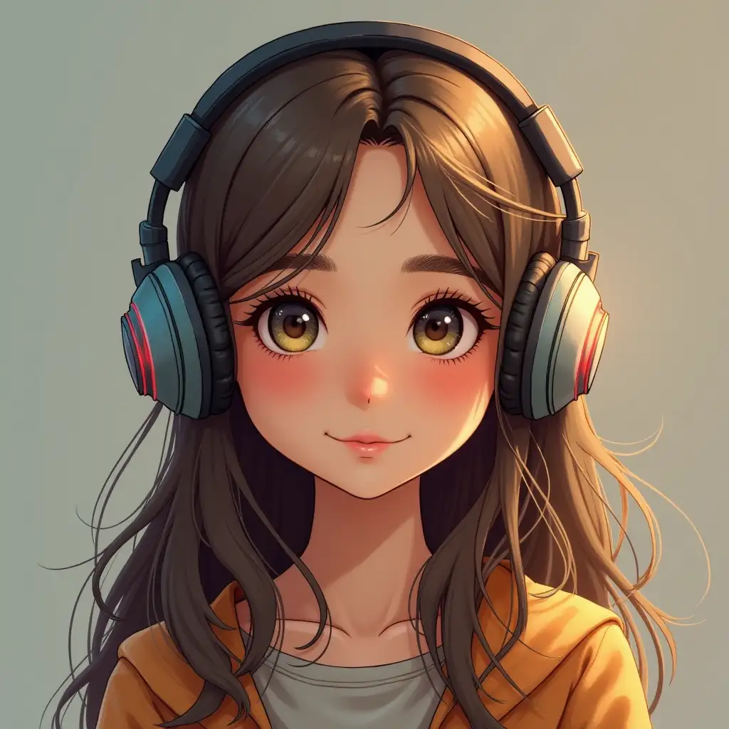 A beautiful girl with headphones