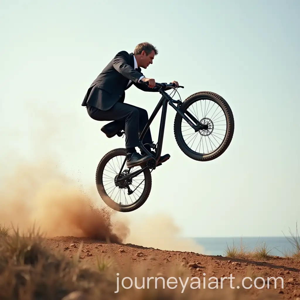 MiddleAged-Businessman-in-Suit-Performing-a-Mountain-Bike-Jump-in-MidAir