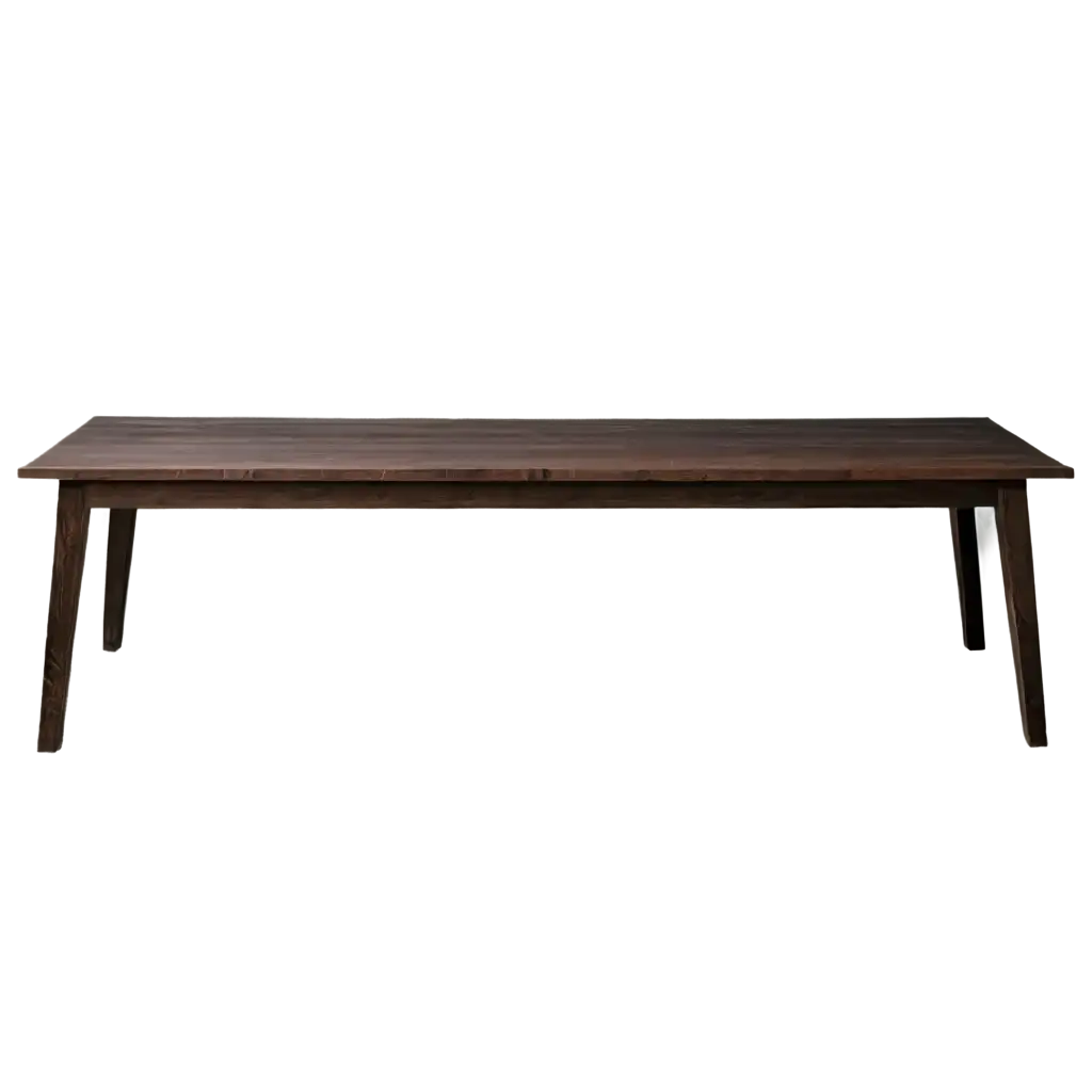 A dark wooden table takes up 1/3 of the picture behind it is a dark wall