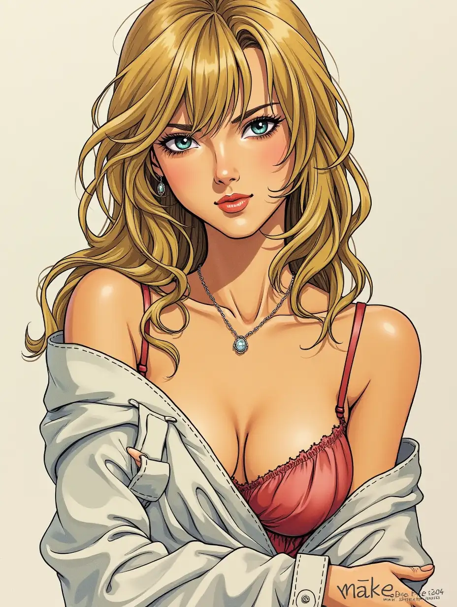 Milo-Manara-Style-Artwork-Featuring-a-Bold-and-Sensual-Female-Character