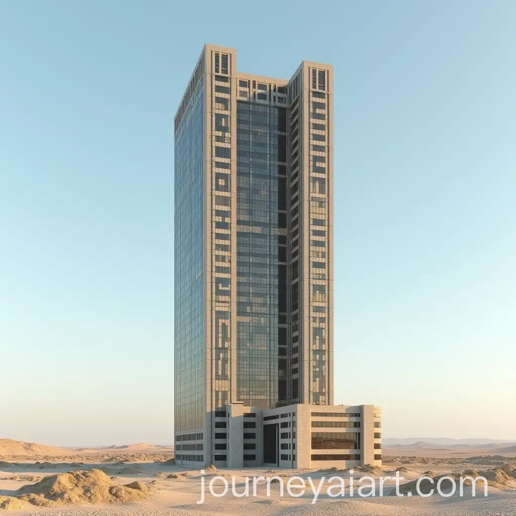 Deserted-Skyscraper-in-the-Desert-Landscape