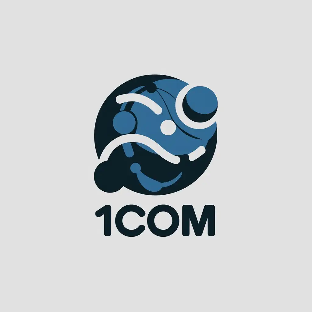 LOGO Design for 1COM Modern Vector Logo with InternetBased Technology Theme for the Tech Industry