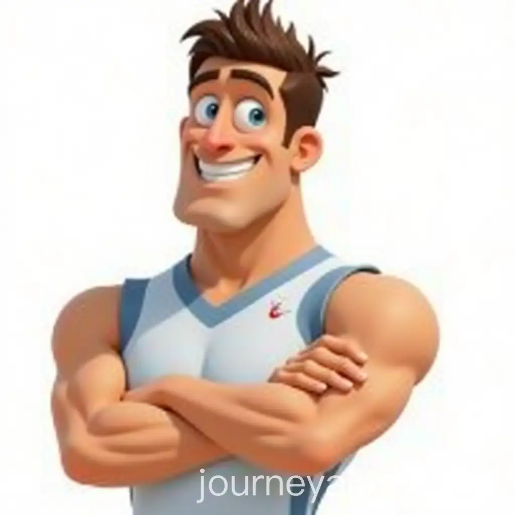 Cartoon-Athlete-Character-with-Crossed-Arms-in-Animated-GIF-Style
