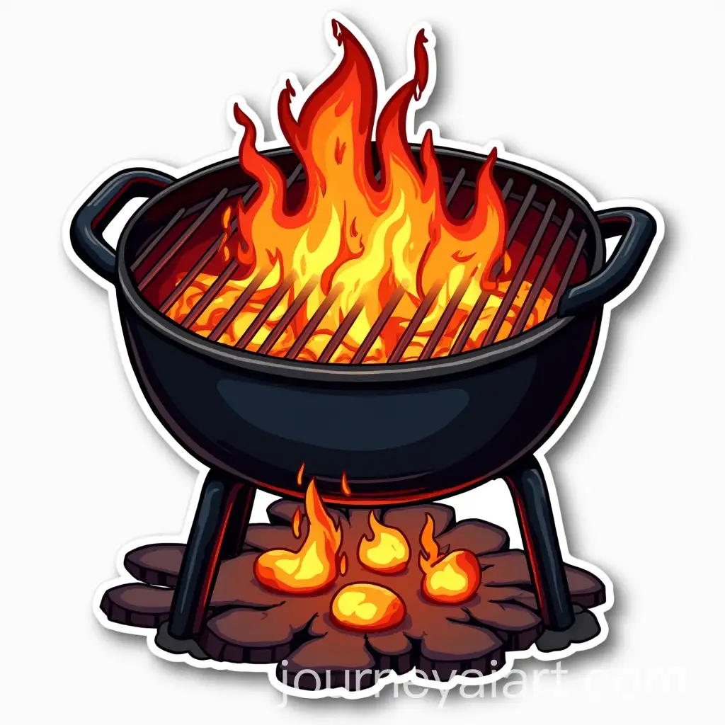 Barbecue-Sticker-with-Hot-Embers-and-Bold-Text