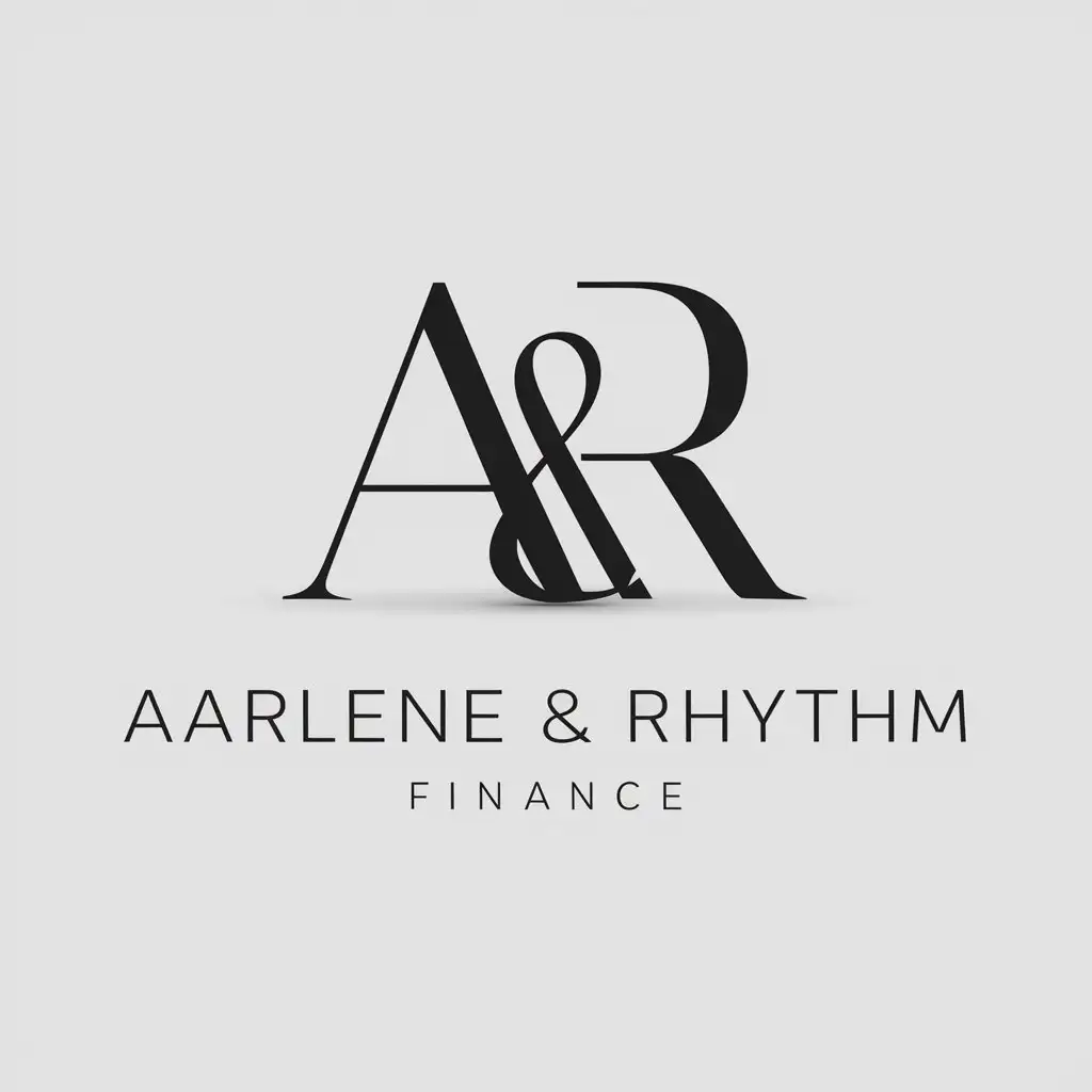 LOGO Design for AARLENE RHYTHM FINANCE Minimalistic AR Symbol in Finance Industry