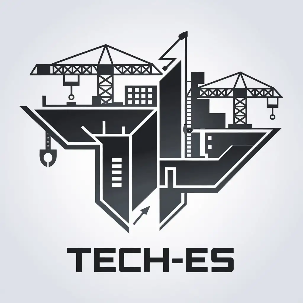 LOGO Design for TechES Complex Tech Symbol for the Construction Industry