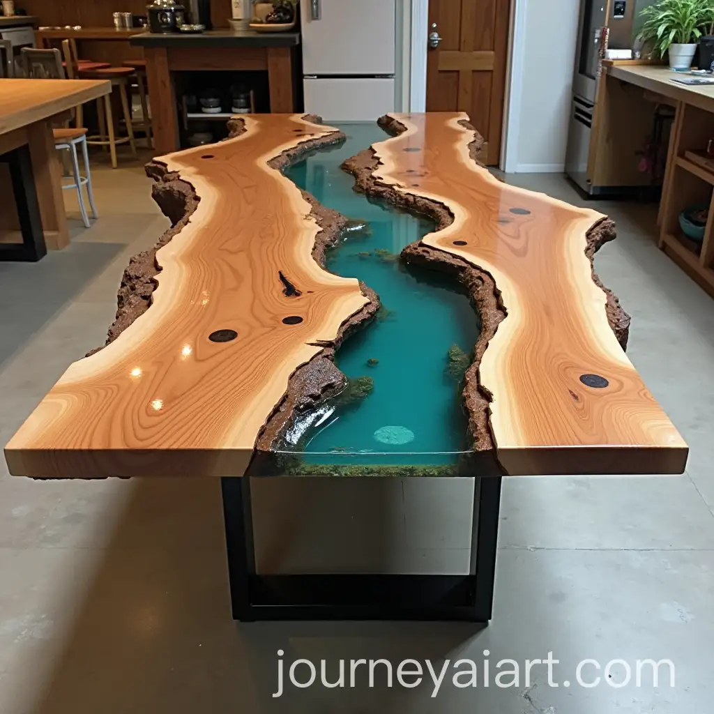 Live-Edge-Table-with-Waterfall-Design-Using-Resin