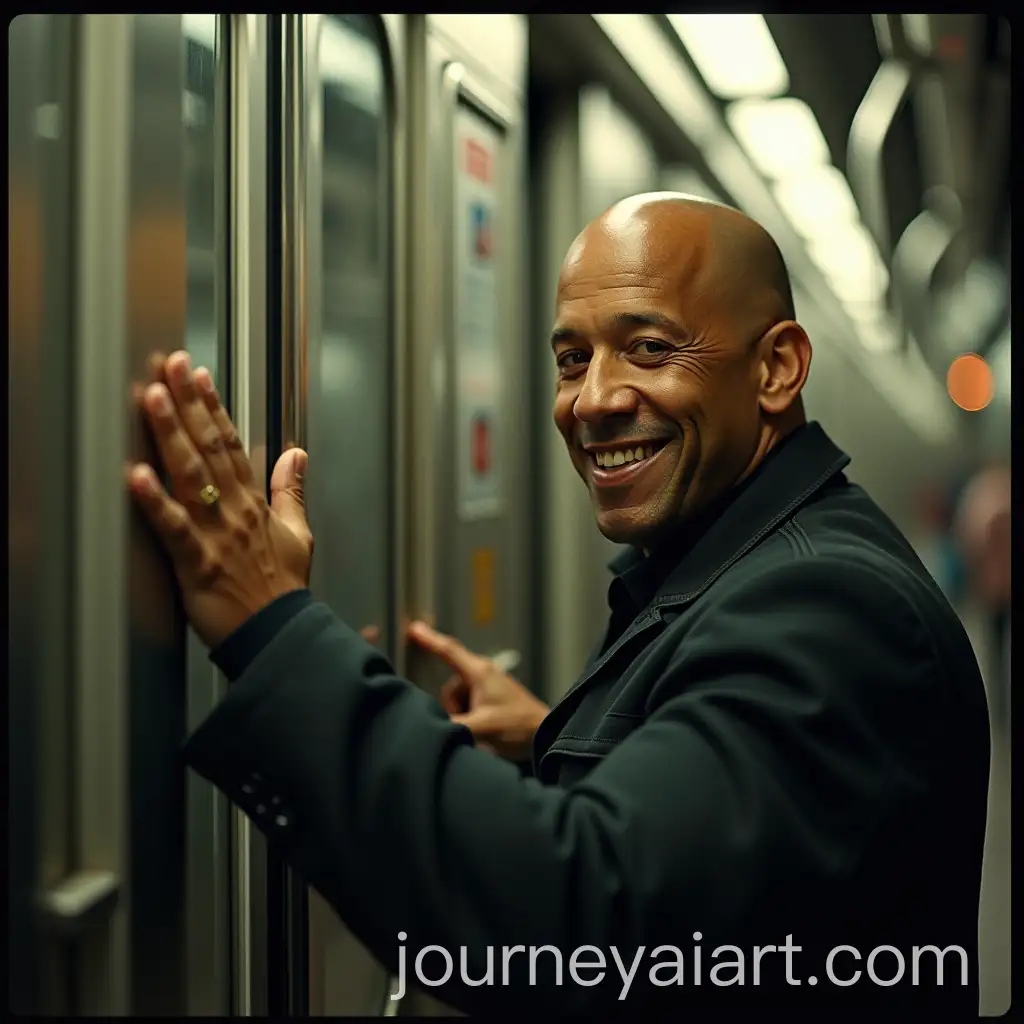 Vin-Diesel-Smiling-by-Subway-Car-in-Cinematic-Daytime-Photo