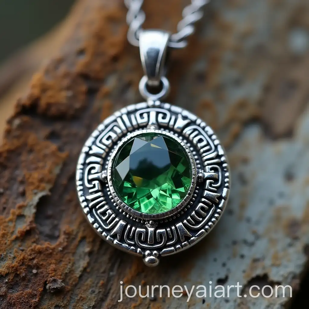 Intricately-Designed-Sterling-Silver-Pendant-with-Tourmaline-Gemstone
