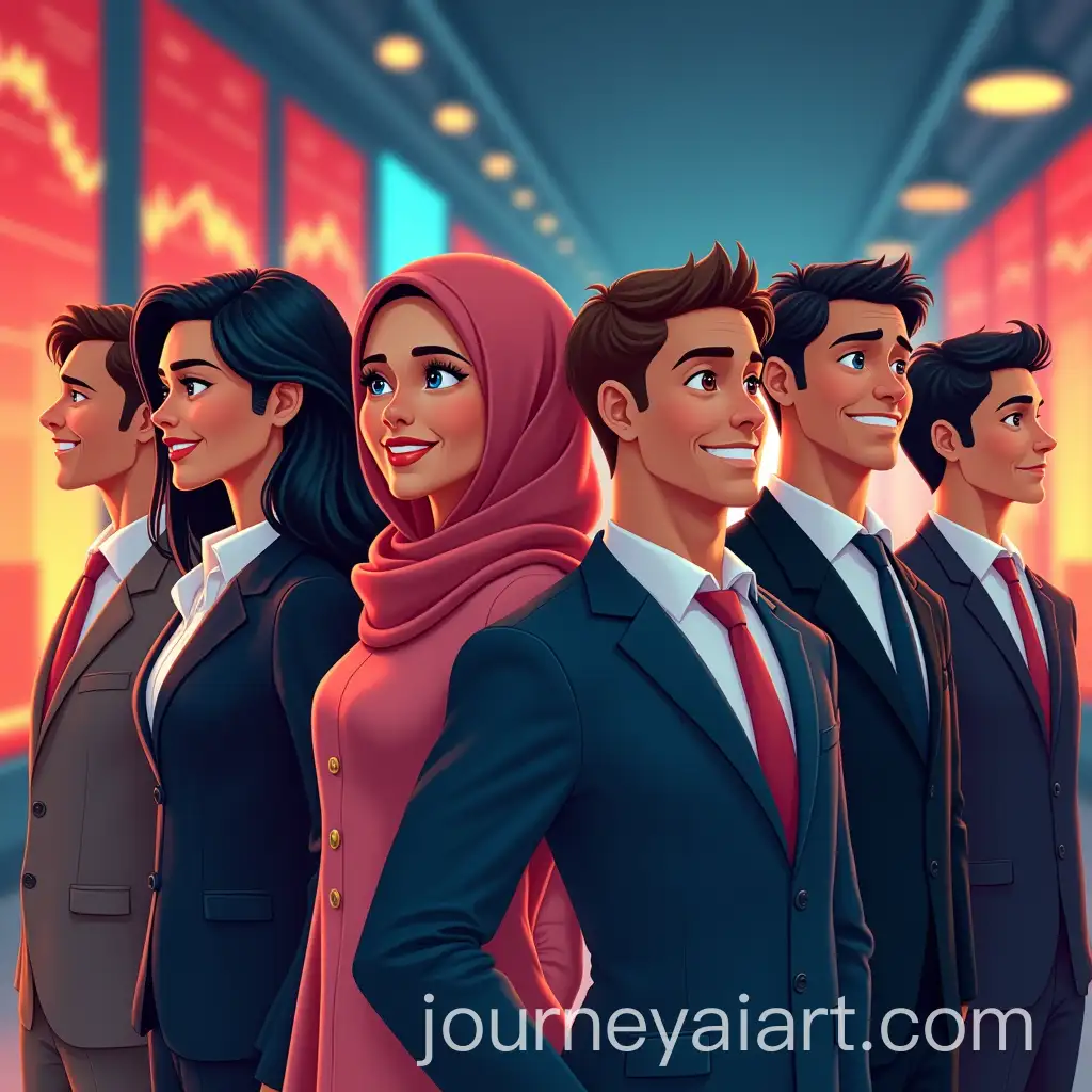 Diverse-Professional-Profiles-in-DreamWorksPixar-Style-Confident-and-Inspirational-Characters-in-Colorful-Stock-Exchange-Office