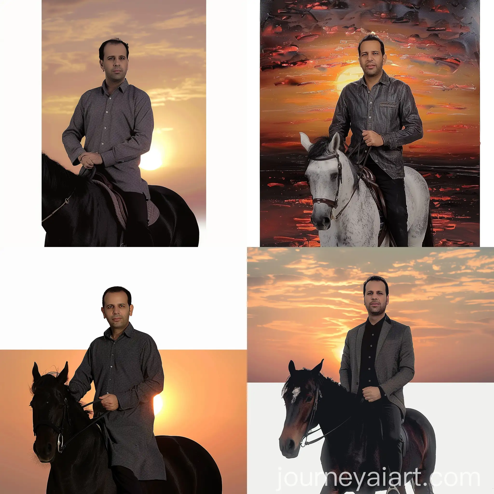 Arabic-Man-Riding-Horse-at-Sunset